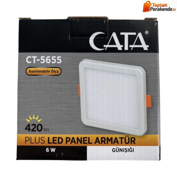 Cata Ct-5655 6w Kare Plus Led Panel Armatür Günışığı